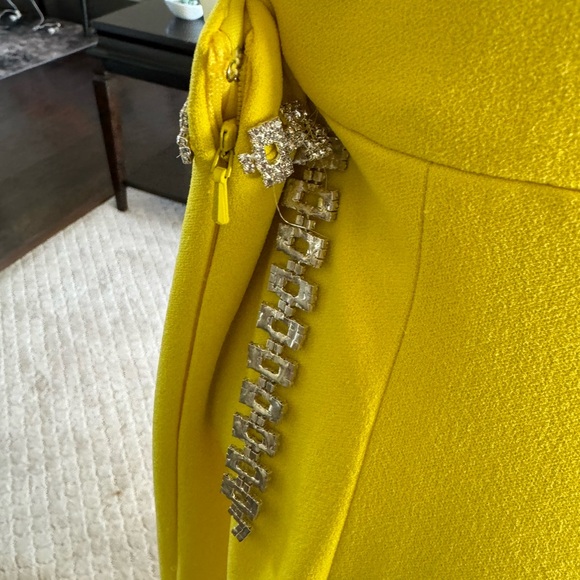 JVN BY JOVANI dress yellow jersey knit rhinestones size 8 pageant prom with tags - Picture 16 of 16